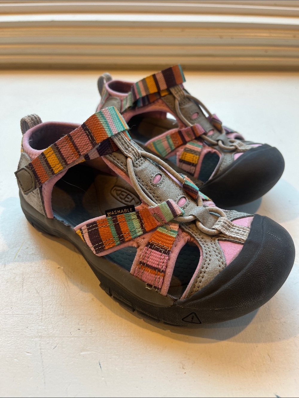 Keen Kids Pink Multicolor Striped Closed-Toe Sandals